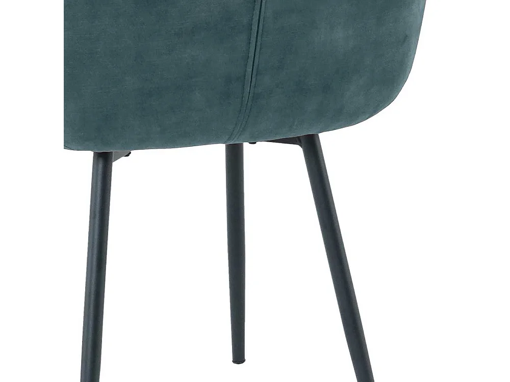 Samt Stuhl Set in Blau und Schwarz Gestell aus Metall (2er Set)