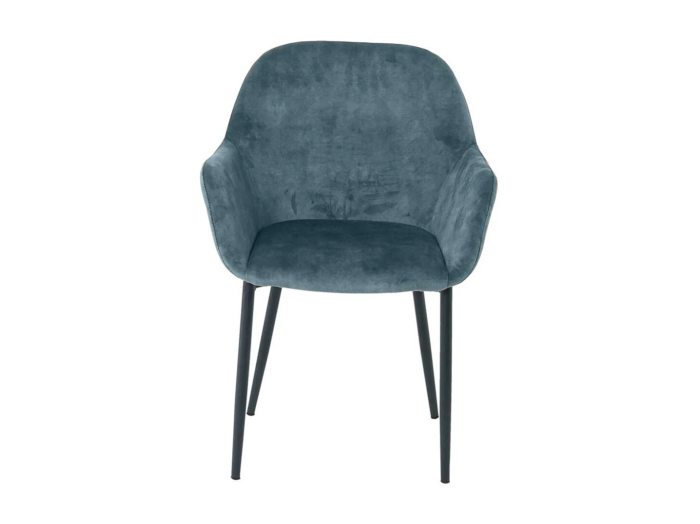 Samt Stuhl Set in Blau und Schwarz Gestell aus Metall (2er Set)