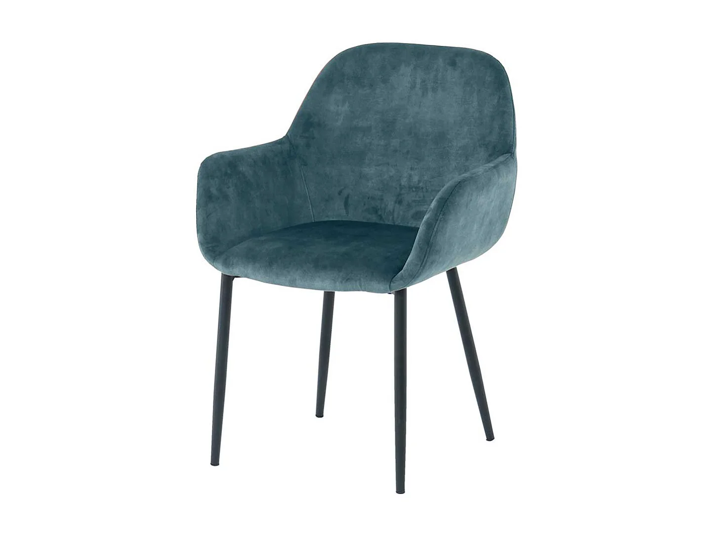 Samt Stuhl Set in Blau und Schwarz Gestell aus Metall (2er Set)
