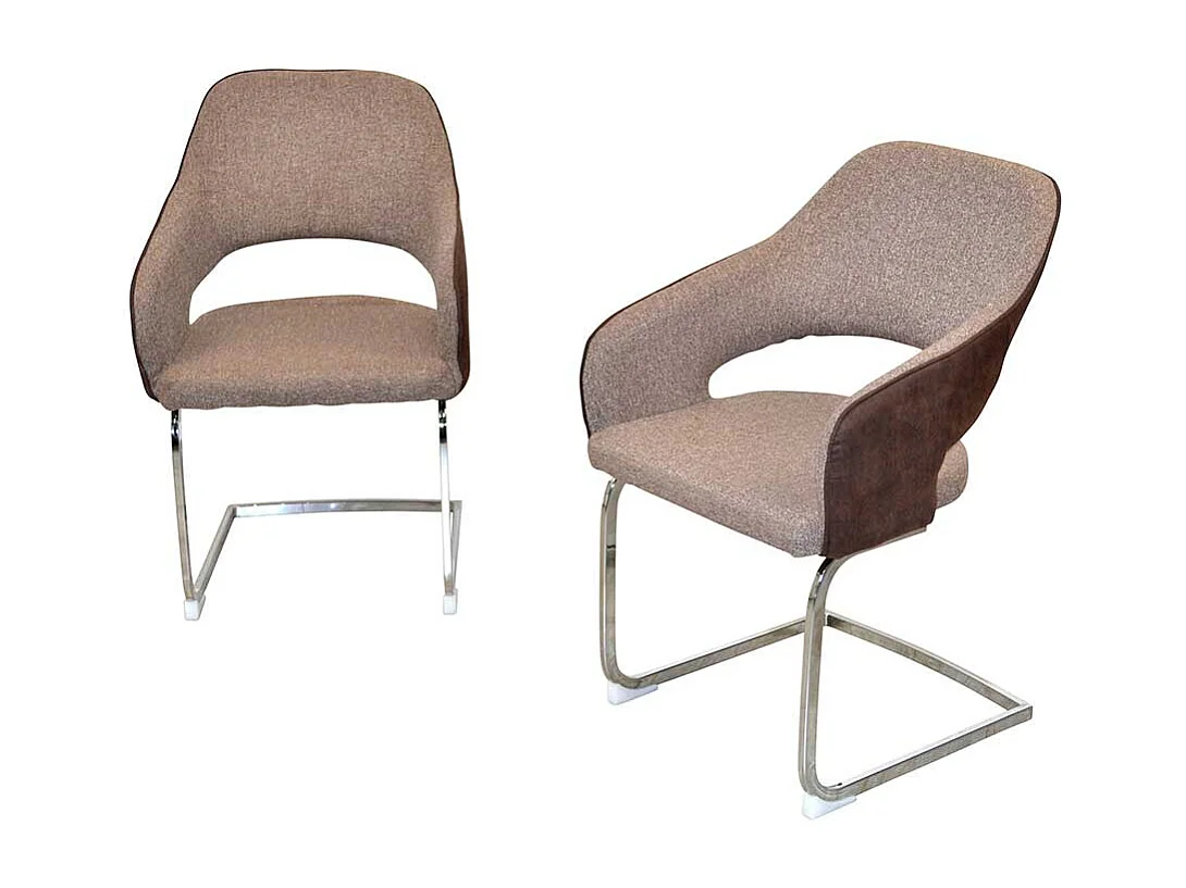 Esszimmer Schwingstühle mit Armlehnen Rücken Ausschnitt (2er Set)