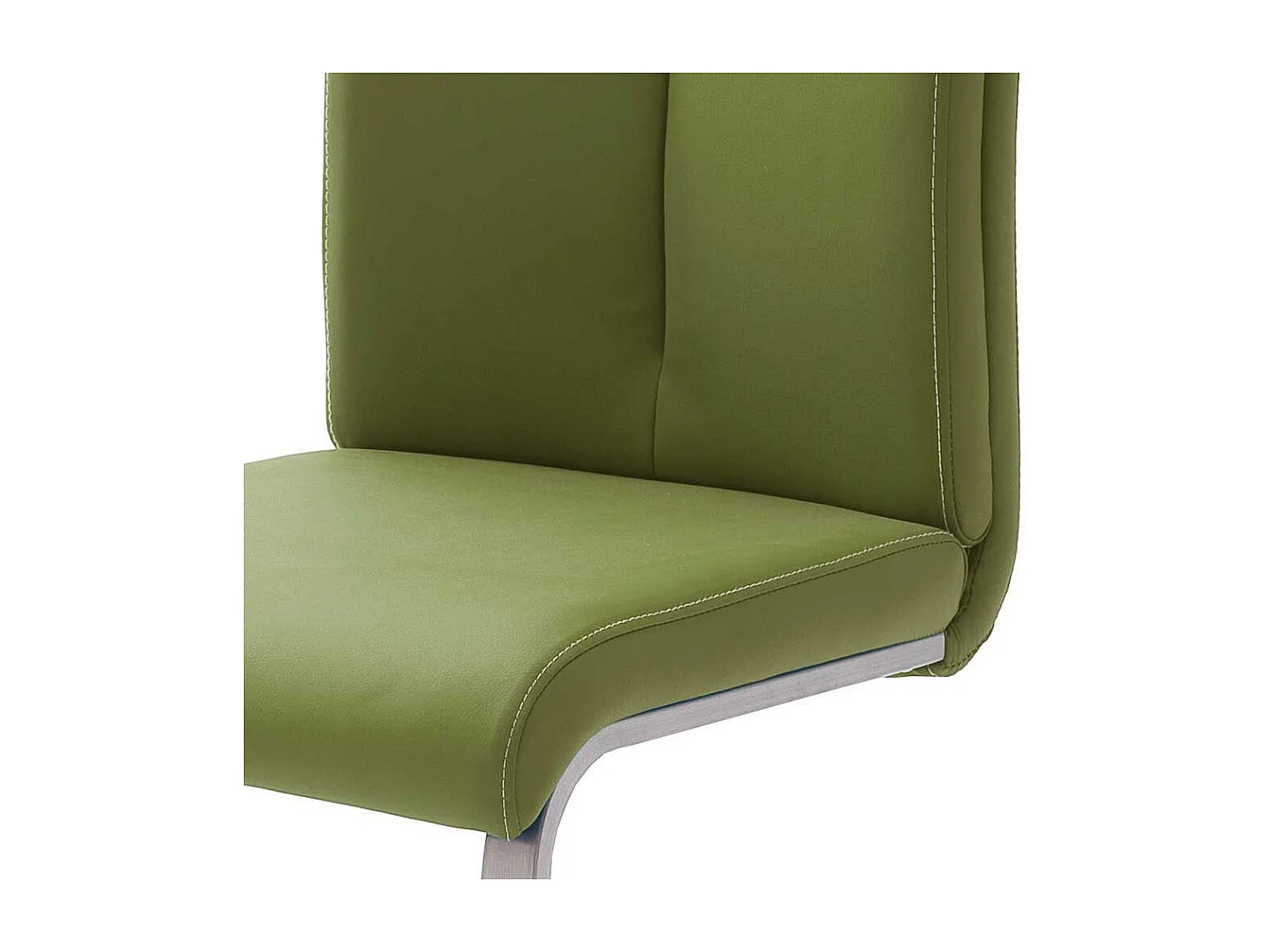 Kunstleder Freischwinger in Grün Edelstahl (4er Set)