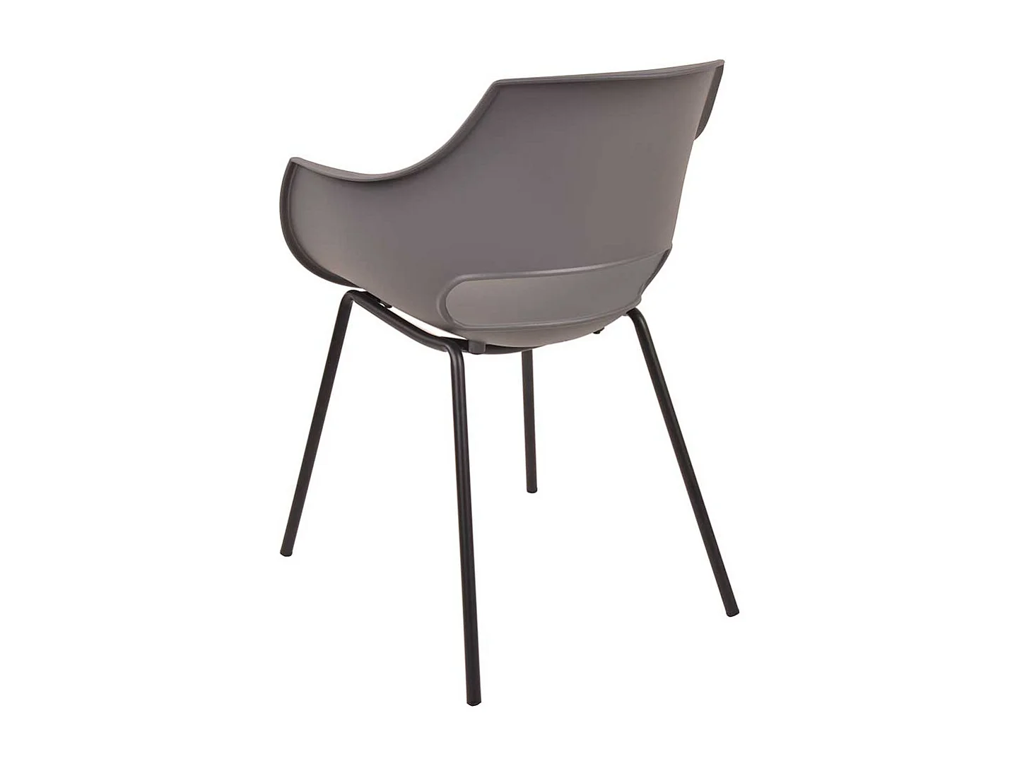 Kunststoff Esstisch Stühle in Grau und Schwarz Armlehnen (2er Set)