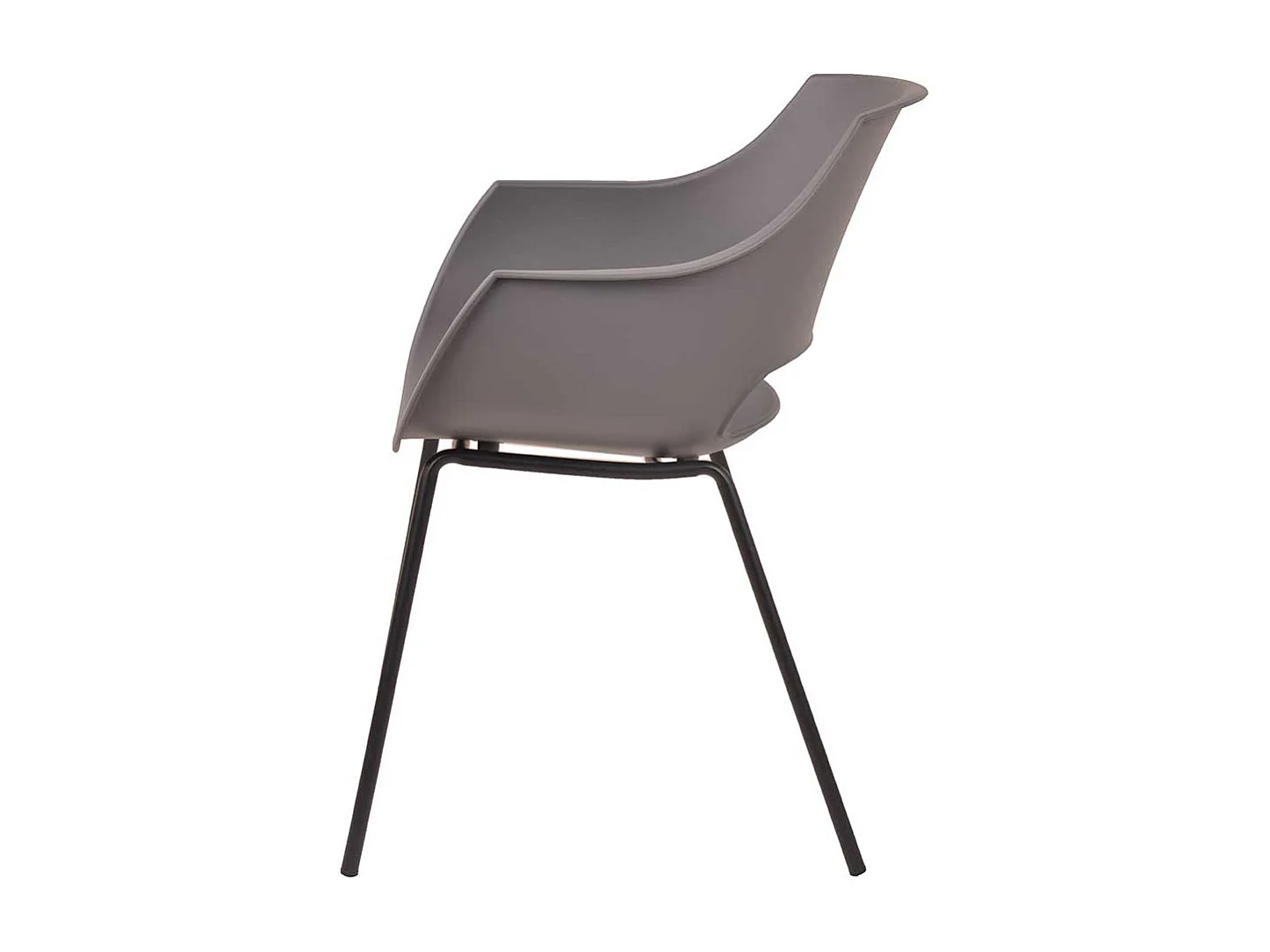 Kunststoff Esstisch Stühle in Grau und Schwarz Armlehnen (2er Set)