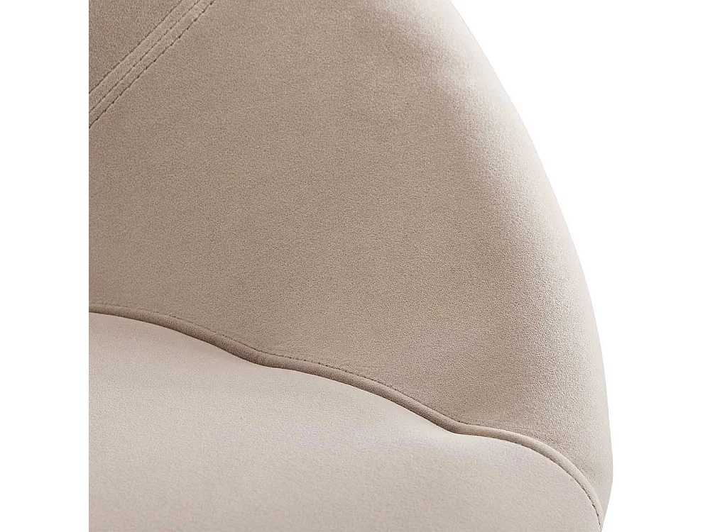 Retro Wohnzimmerstuhl in Beige und Goldfarben Gestell aus Metall