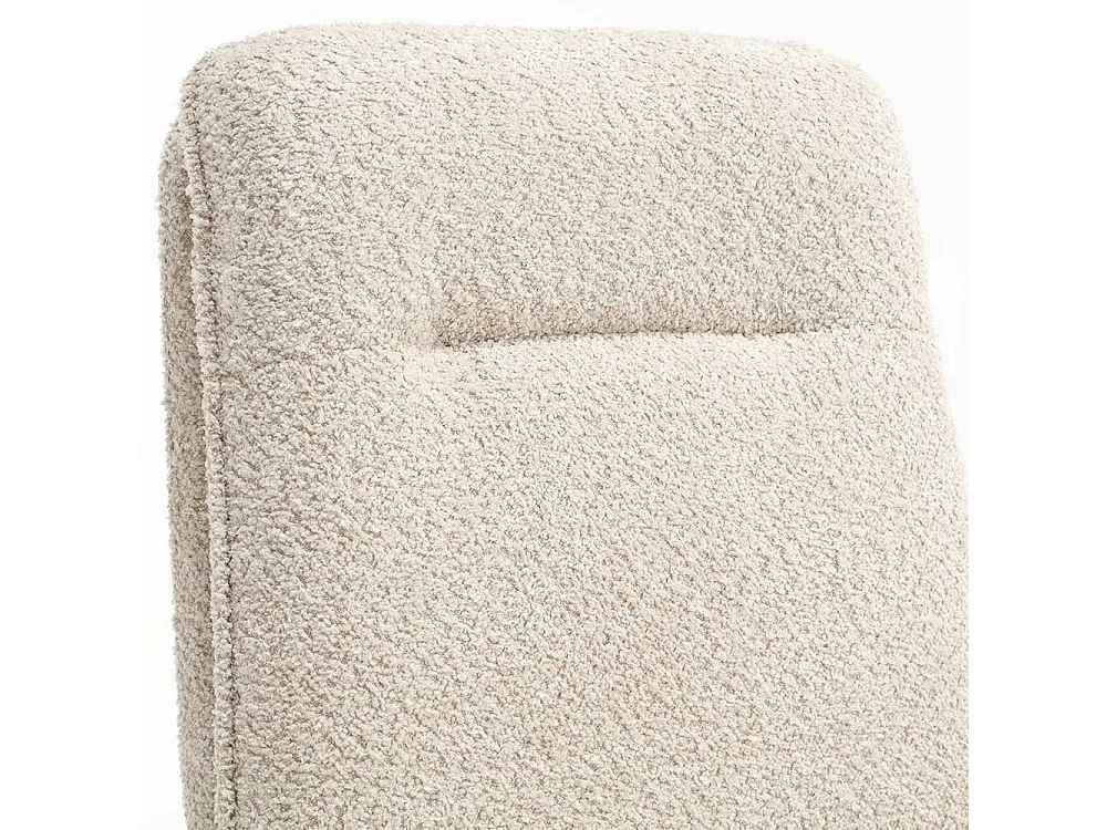 Drehbare Polsterstühle in Cremefarben Boucle Gestell aus Massivholz (2er Set)