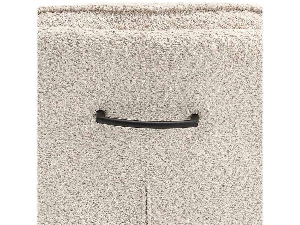 Drehbare Polsterstühle in Cremefarben Boucle Gestell aus Massivholz (2er Set)