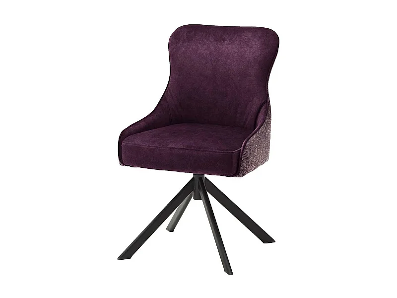 Esstisch St�hle in Dunkelrot Stoff drehbar (2er Set)