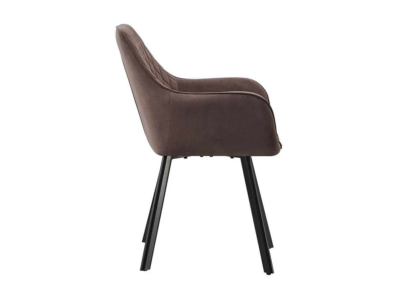 Samt Esszimmerstuhl Set in Braun und Schwarz 46 cm Sitzhöhe (2er Set)