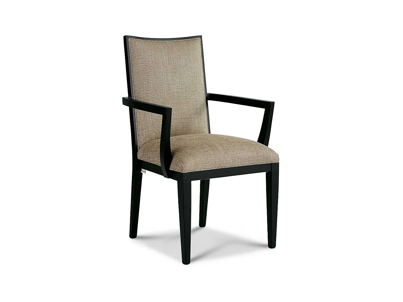 Hochwertiger Armlehnenstuhl in Beige und Schwarz klassischen Stil
