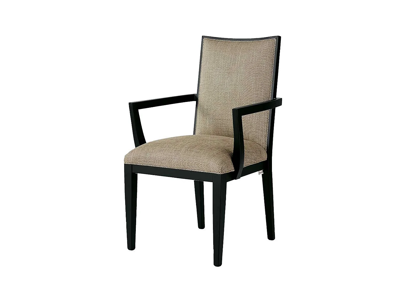 Hochwertiger Armlehnenstuhl in Beige und Schwarz klassischen Stil