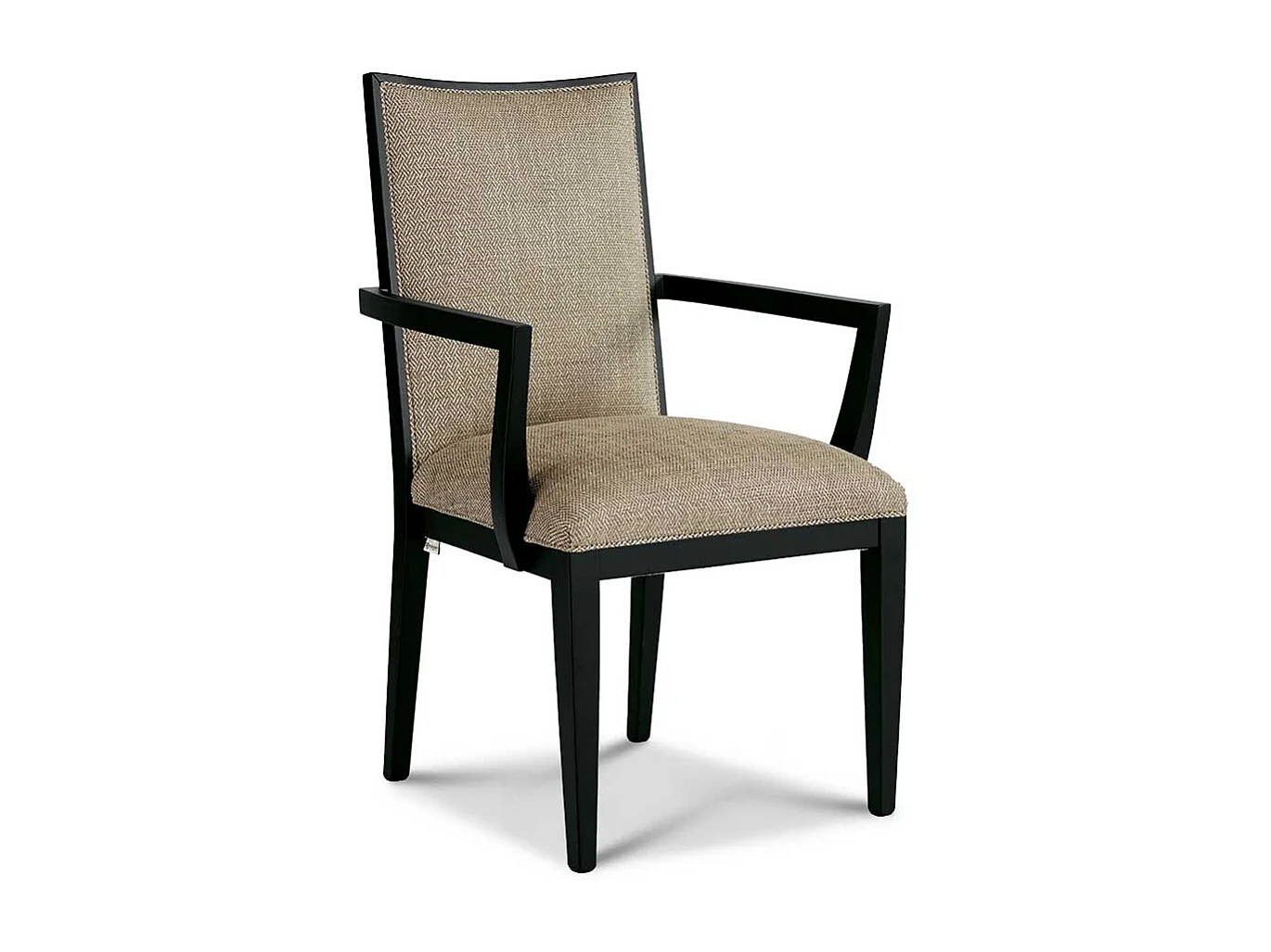 Hochwertiger Armlehnenstuhl in Beige und Schwarz klassischen Stil