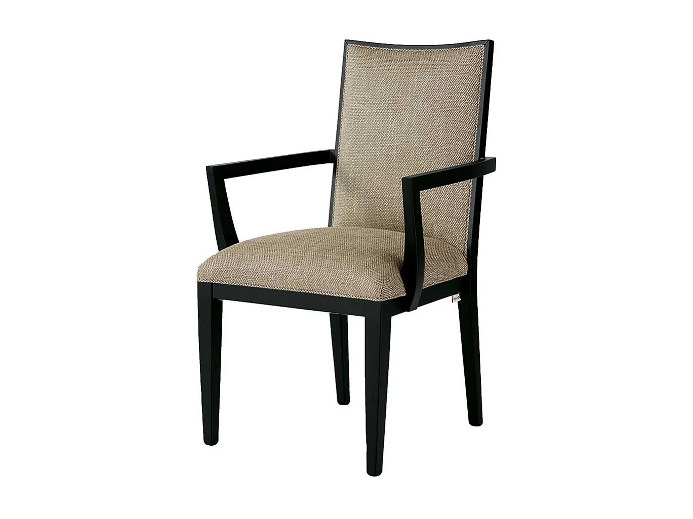 Hochwertiger Armlehnenstuhl in Beige und Schwarz klassischen Stil