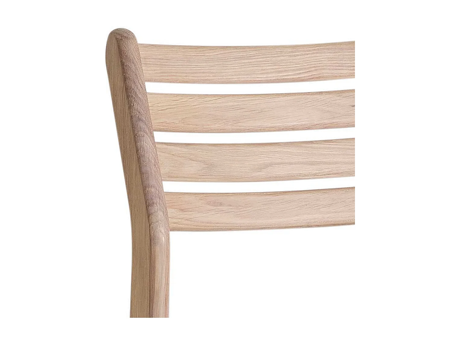 Eichenholzstuhl massiv und Bianco geölt Ledersitz in Schwarz (2er Set)