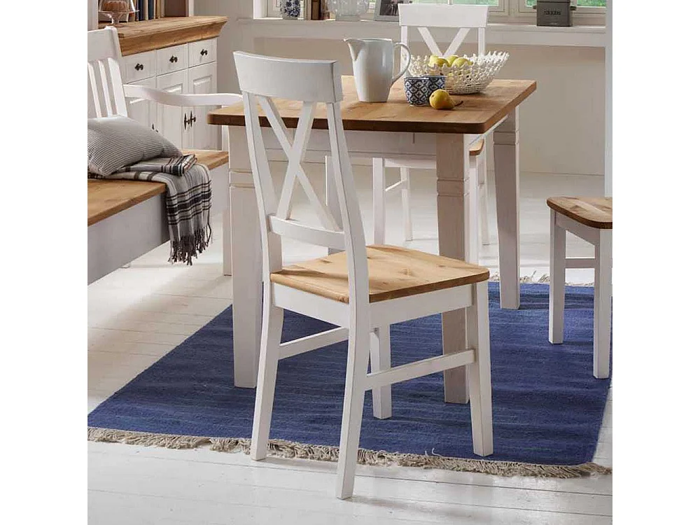 Esstischstuhl aus Kiefer Massivholz Landhaus (2er Set)