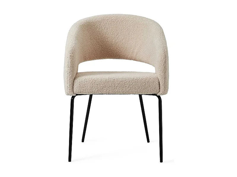 Esszimmerstuhl Stuhl Esszimmer mit Armlehnen aus Boucle (2er Set)