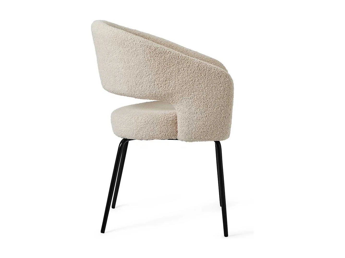 Esszimmerstuhl Stuhl Esszimmer mit Armlehnen aus Boucle (2er Set)