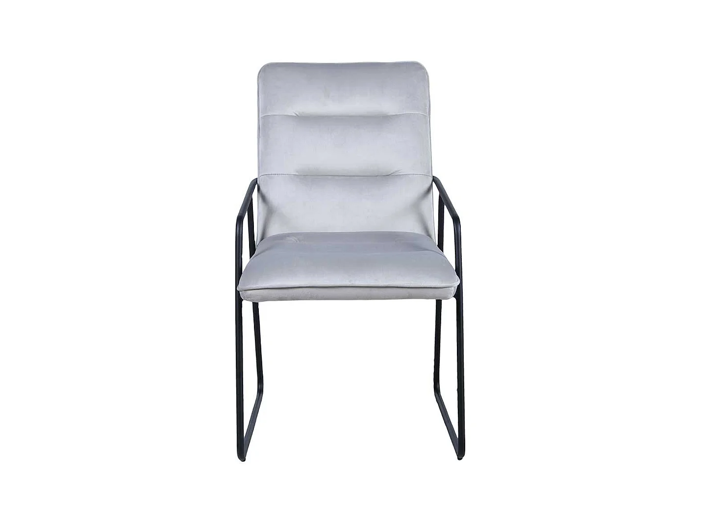 Polsterstühle in Hellgrau Samt Armlehnen (2er Set)