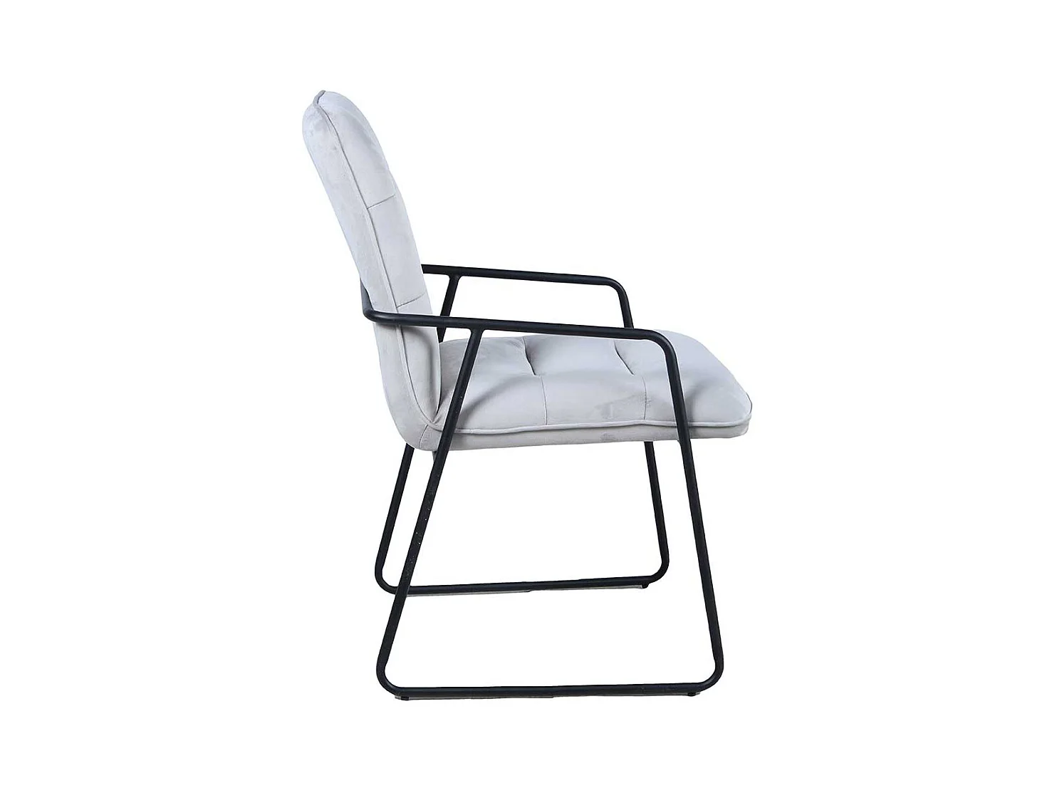 Polsterstühle in Hellgrau Samt Armlehnen (2er Set)