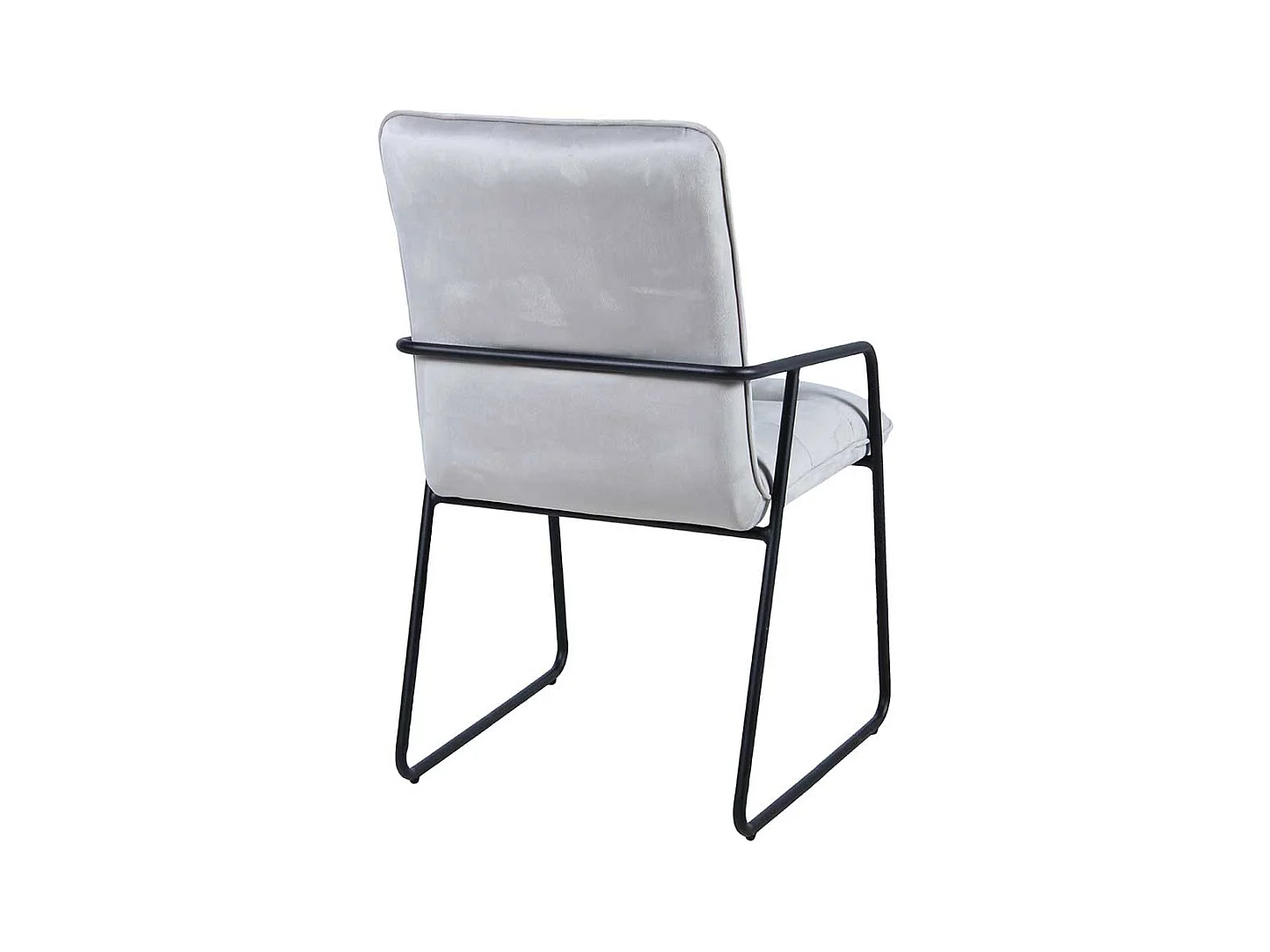 Polsterstühle in Hellgrau Samt Armlehnen (2er Set)