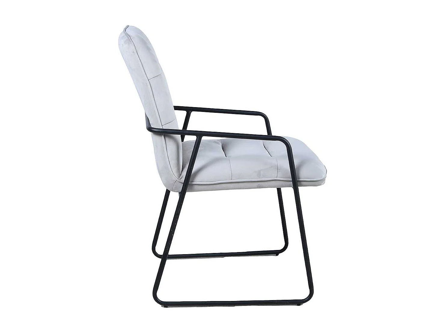 Polsterstühle in Hellgrau Samt Armlehnen (2er Set)