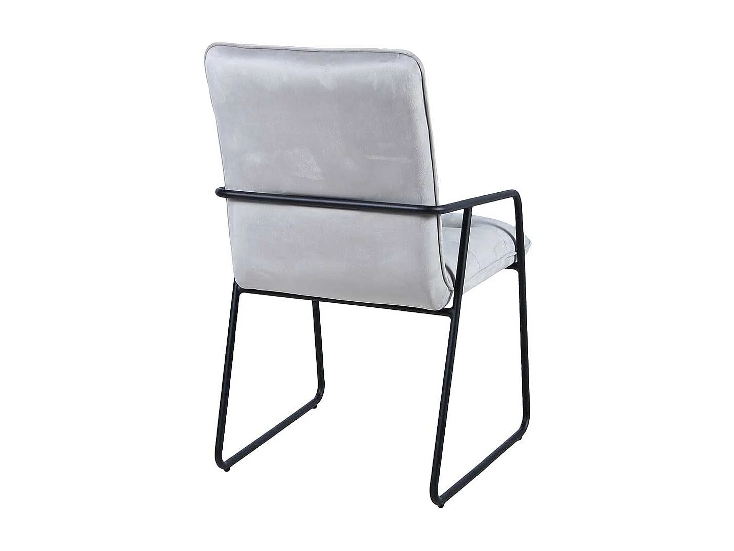 Polsterstühle in Hellgrau Samt Armlehnen (2er Set)