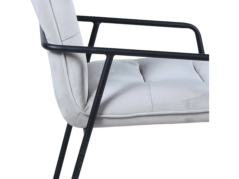 Polsterstühle in Hellgrau Samt Armlehnen (2er Set)