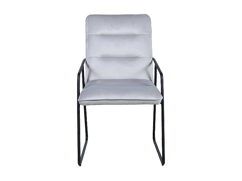 Polsterstühle in Hellgrau Samt Armlehnen (2er Set)