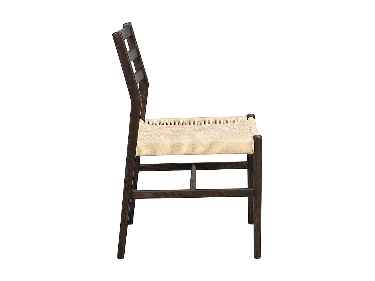 Holzstuhl Stuhl Küche mit Bezug aus Geflecht und Gestell aus Massivholz (2er Set)