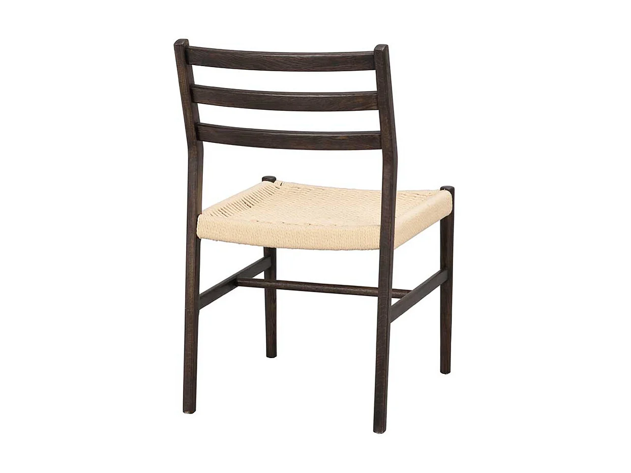 Holzstuhl Stuhl Küche mit Bezug aus Geflecht und Gestell aus Massivholz (2er Set)