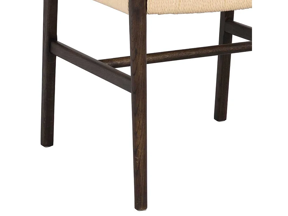 Holzstuhl Stuhl Küche mit Bezug aus Geflecht und Gestell aus Massivholz (2er Set)