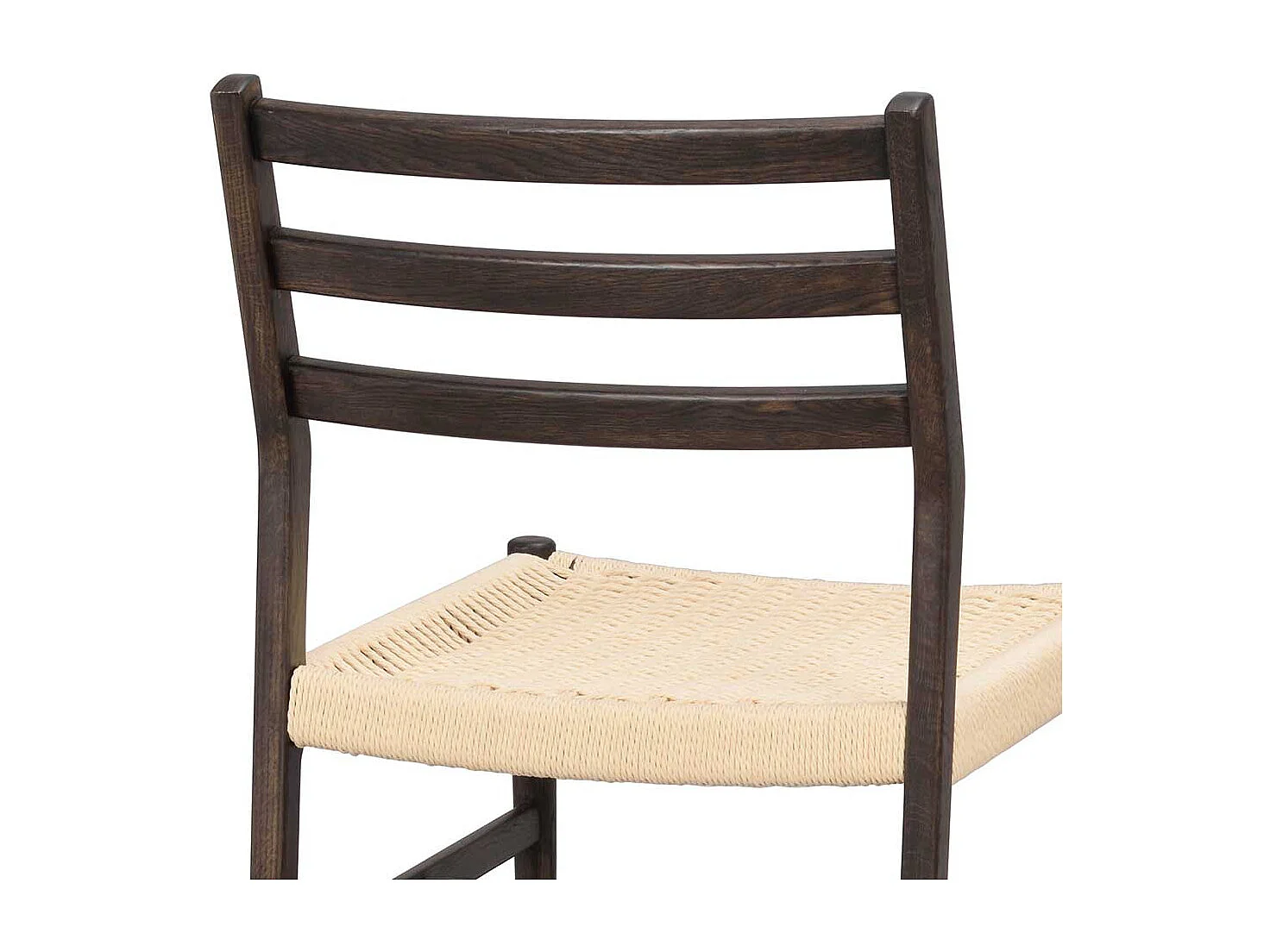 Holzstuhl Stuhl Küche mit Bezug aus Geflecht und Gestell aus Massivholz (2er Set)