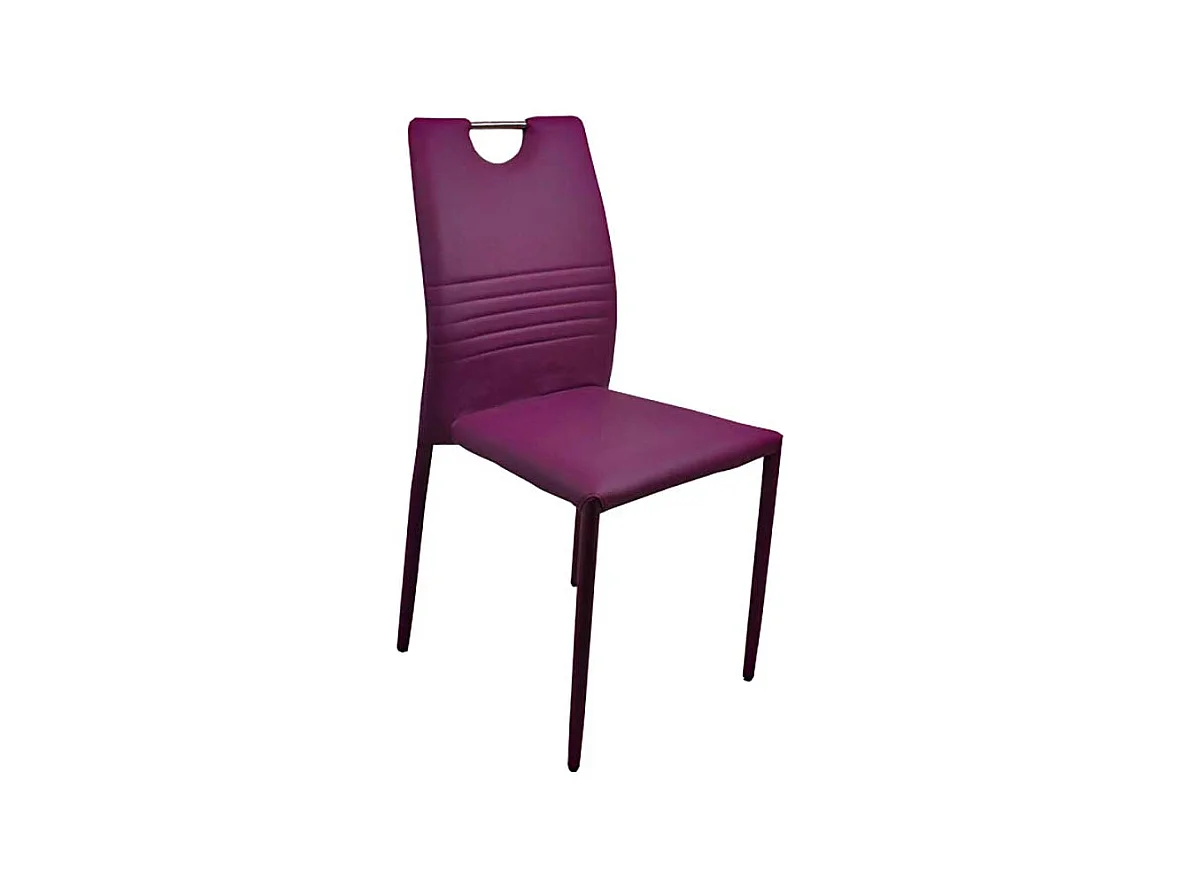 Stapelst�hle K�che in Bordeaux Gestell aus Metall (4er Set)