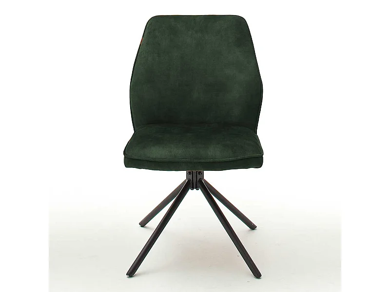 Drehbare Esszimmerstühle in Oliv Grün Velours Metallgestell schwarz (2er Set)