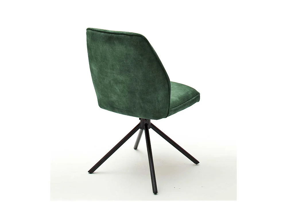 Drehbare Esszimmerstühle in Oliv Grün Velours Metallgestell schwarz (2er Set)