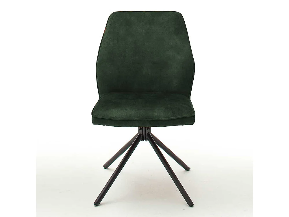 Drehbare Esszimmerstühle in Oliv Grün Velours Metallgestell schwarz (2er Set)