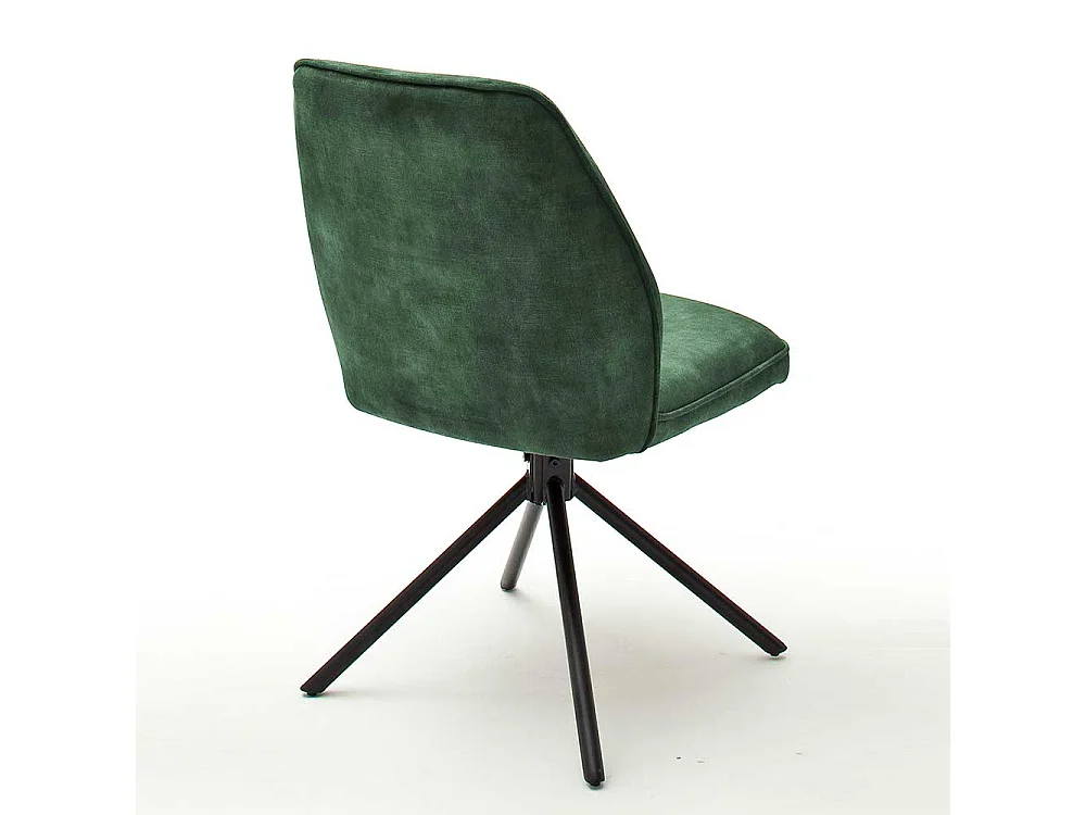 Drehbare Esszimmerstühle in Oliv Grün Velours Metallgestell schwarz (2er Set)