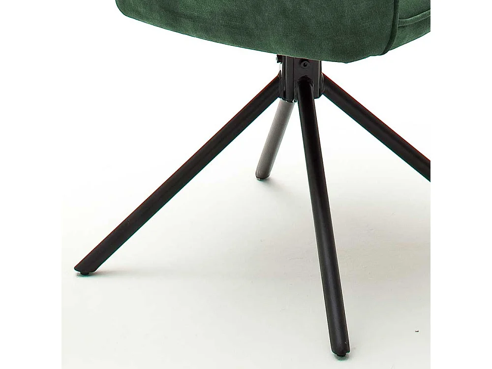 Drehbare Esszimmerstühle in Oliv Grün Velours Metallgestell schwarz (2er Set)