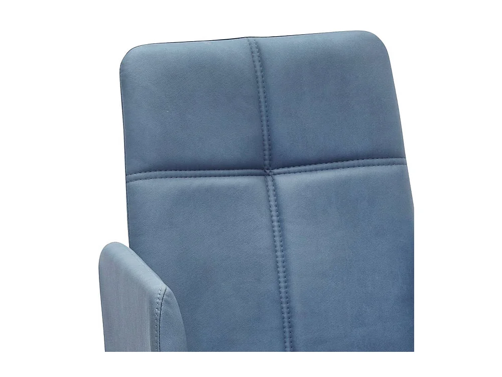 Armlehnstuhl Polsterstuhl in Hellblau mit Gestell aus Metall