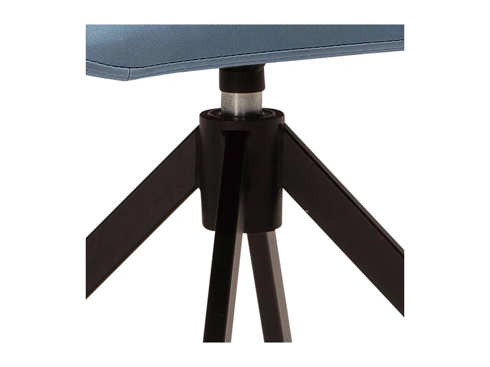 Armlehnstuhl Polsterstuhl in Hellblau mit Gestell aus Metall