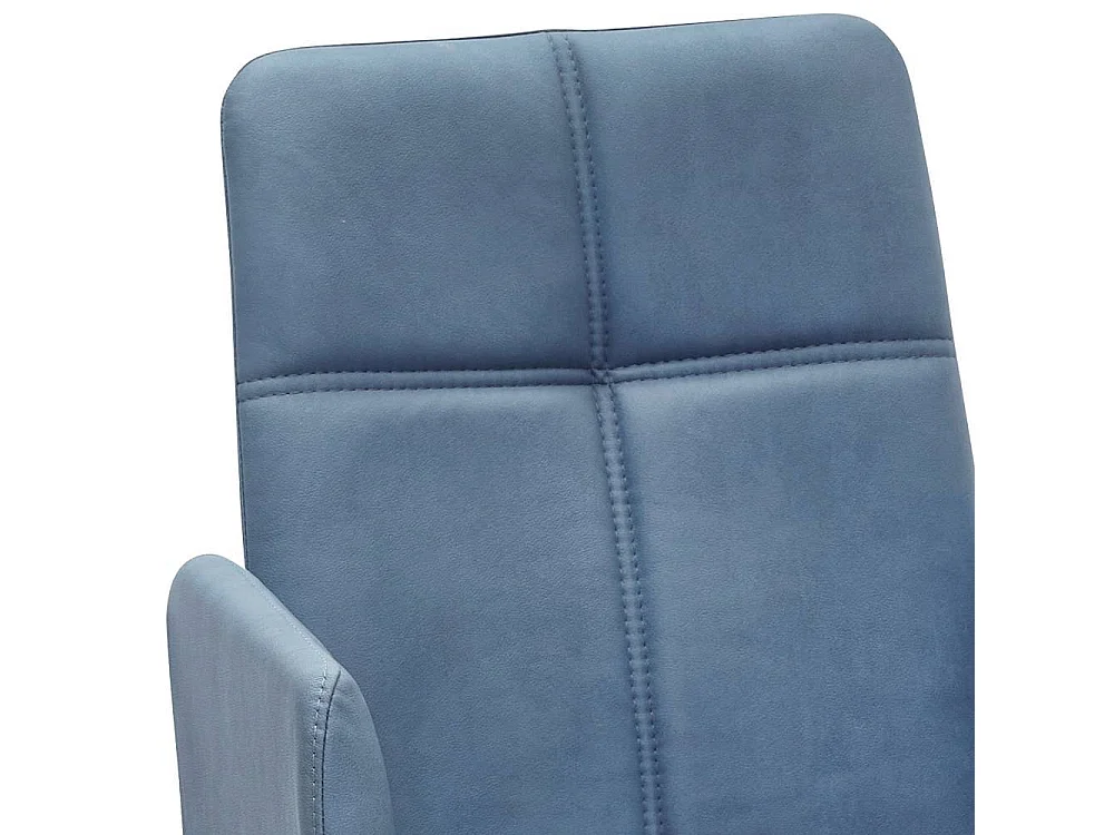 Armlehnstuhl Polsterstuhl in Hellblau mit Gestell aus Metall