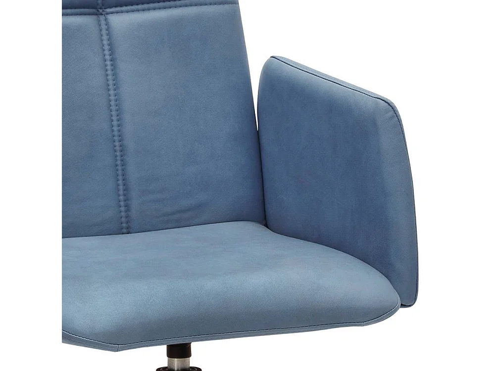 Armlehnstuhl Polsterstuhl in Hellblau mit Gestell aus Metall