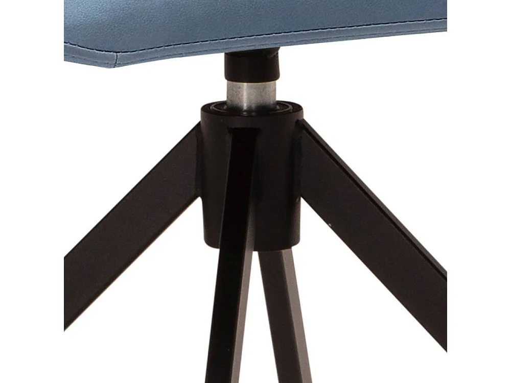 Armlehnstuhl Polsterstuhl in Hellblau mit Gestell aus Metall