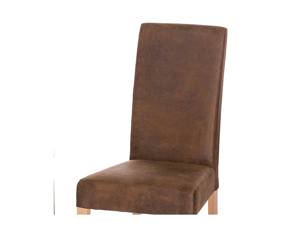 Polsterstuhl Set in Braun Microfaser Buche Massivholz (2er Set)