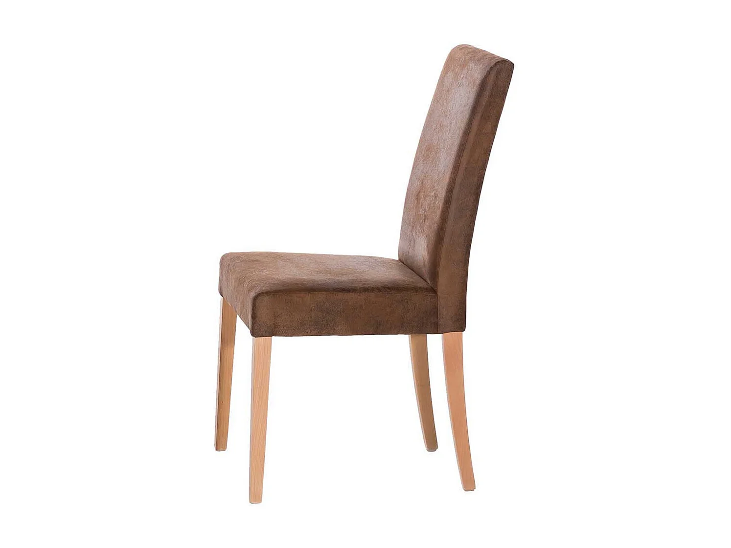 Polsterstuhl Set in Braun Microfaser Buche Massivholz (2er Set)