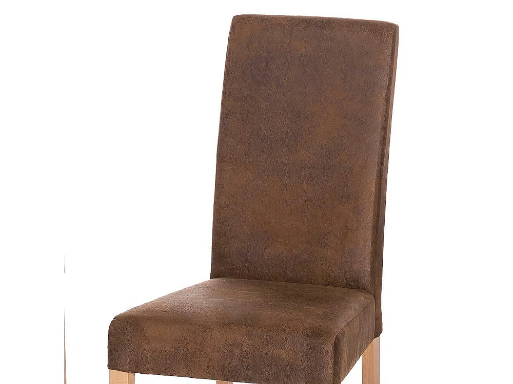 Polsterstuhl Set in Braun Microfaser Buche Massivholz (2er Set)