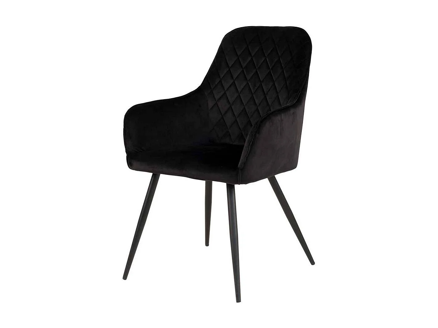 Samt Armlehnstühle in Schwarz Gestell aus Metall (2er Set)