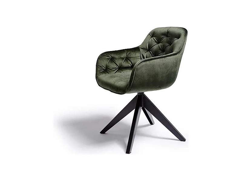 Drehbarer Armlehner in Dunkelgrün Samt modern