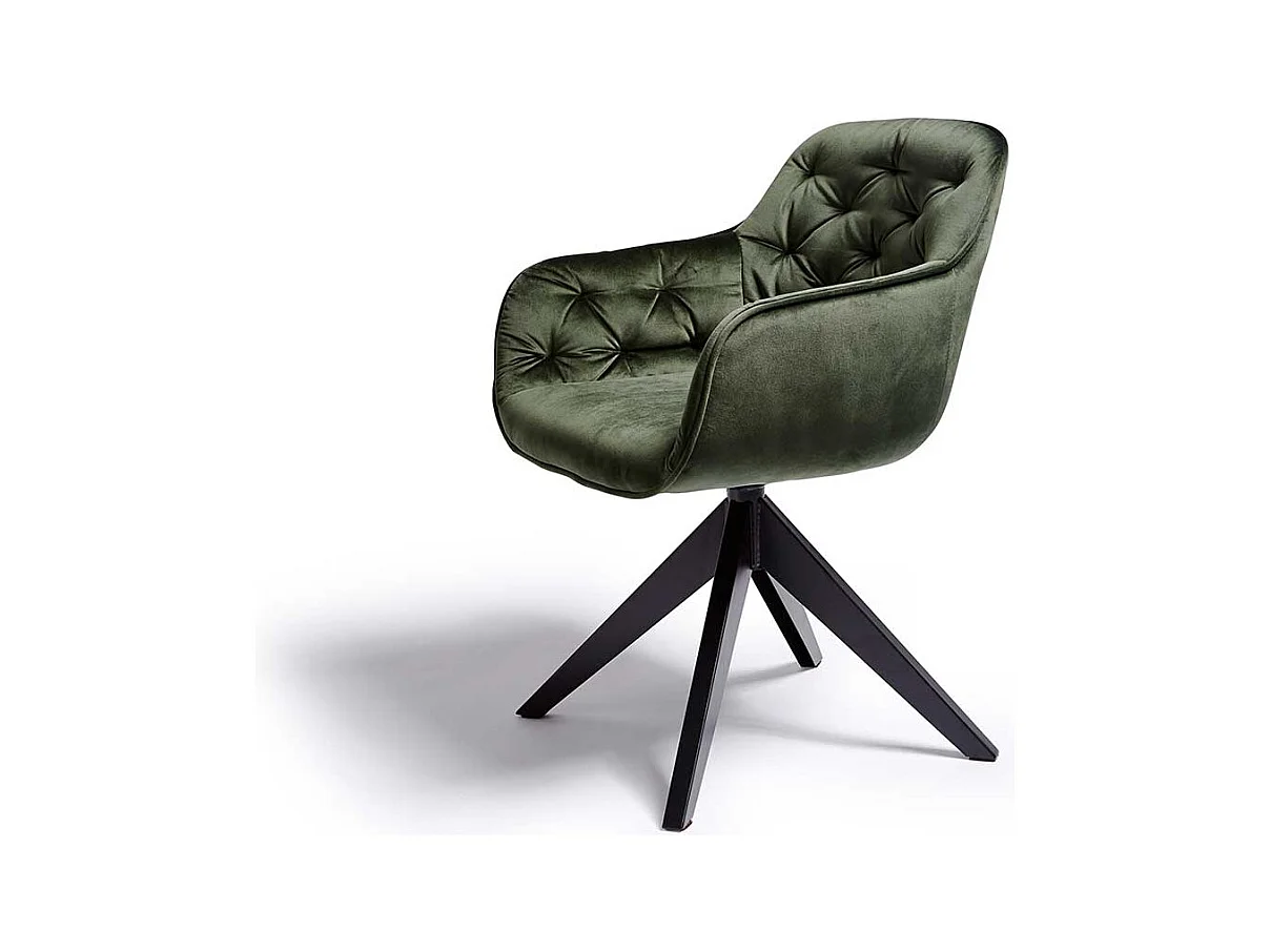 Drehbarer Armlehner in Dunkelgrün Samt modern