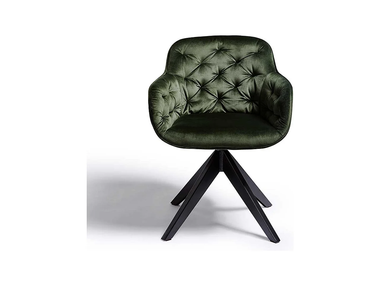 Drehbarer Armlehner in Dunkelgrün Samt modern