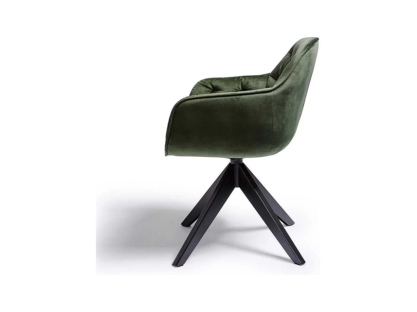 Drehbarer Armlehner in Dunkelgrün Samt modern